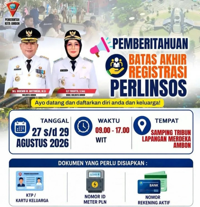 Pemberitahuan Batas Akhir Daftar Bansos