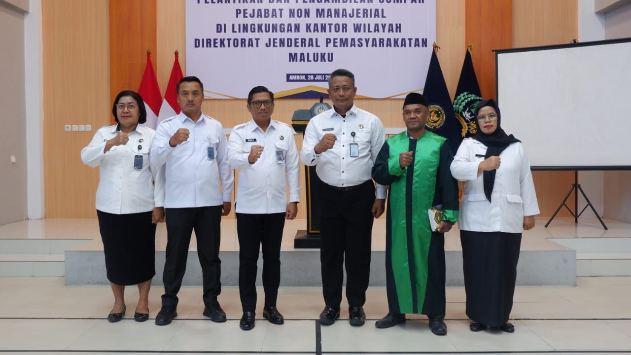 Penuhi Kebutuhan dan Tantangan Organisasi, Kanwil Ditjenpas Maluku Lantik Hamzah