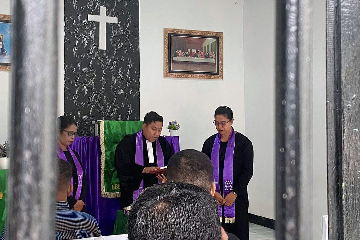 Warga Binaan Lapas Wahai Ibadah Sakramen Perjamuan Kudus