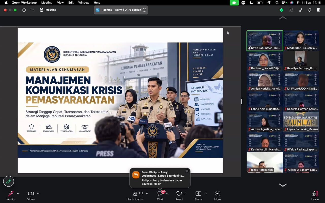 Kanwil Ditjenpas Maluku Perkuat Kesiapan Hadapi Krisis Komunikasi