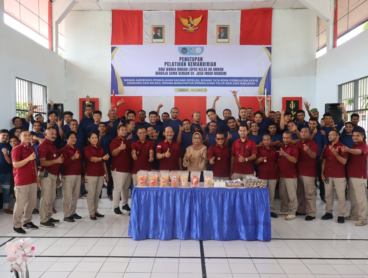 Lapas Ambon Sukses Tutup Pelatihan Kemandirian, Hasil Karya Nyata Warga Binaan Dipamerkan